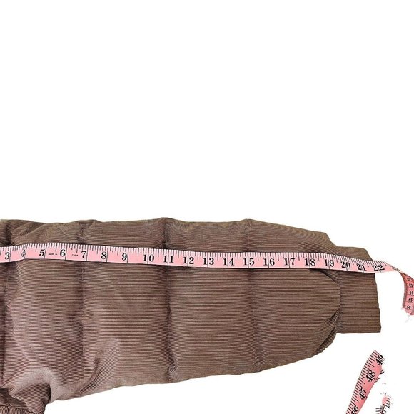 Vintage J. Gallery Down Coat size PM Burgandy & Cream pinstripe Long - Picture 6 of 16